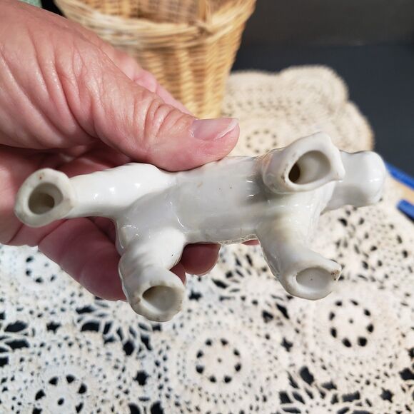 Vintage MCM Miniature Porcelain Schnauzer Dog Figurine 3" Wire Fox Terrier - Picture 7 of 8